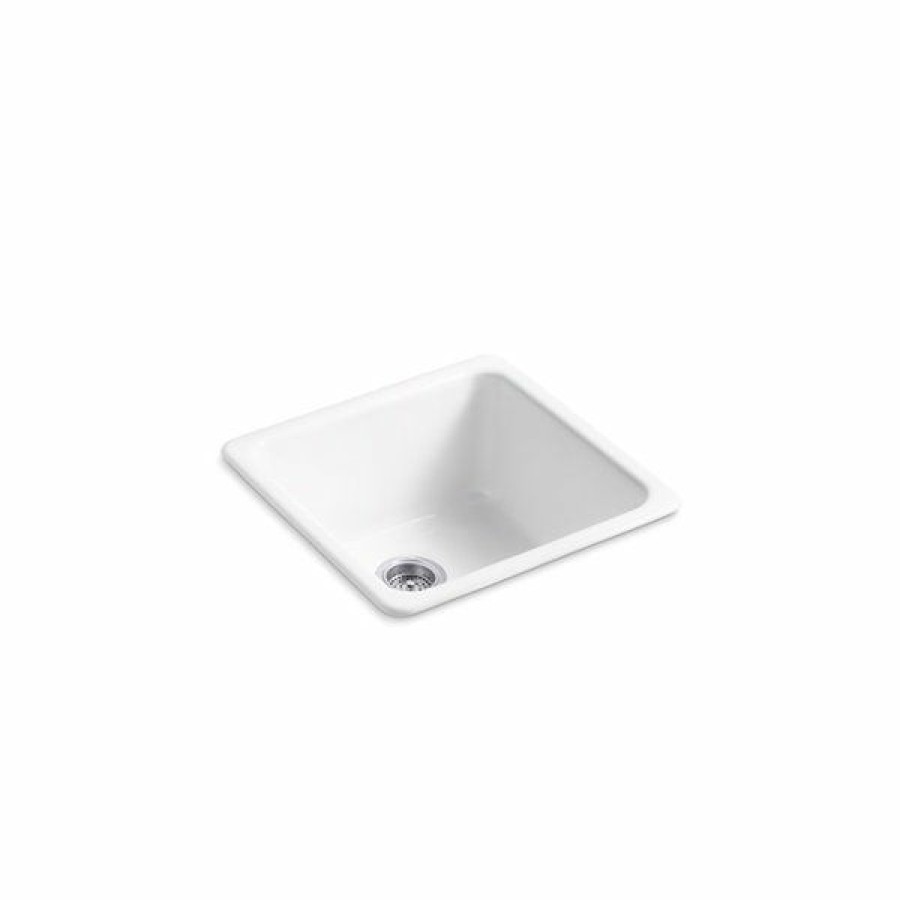 * Kohler Iron/Tones Square Top-Mount/Undermount Single-Bowl Kitchen Sink White Online Sale | Kitchen Sinks