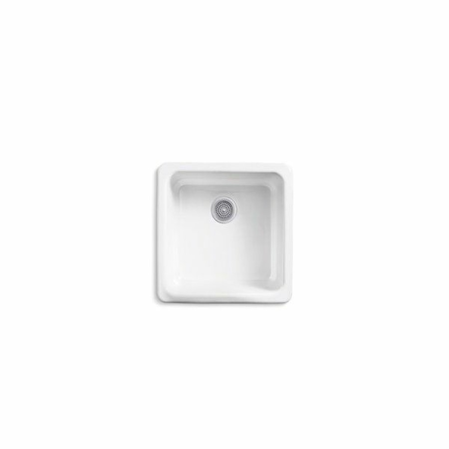 * Kohler Iron/Tones Square Top-Mount/Undermount Single-Bowl Kitchen Sink White Online Sale | Kitchen Sinks