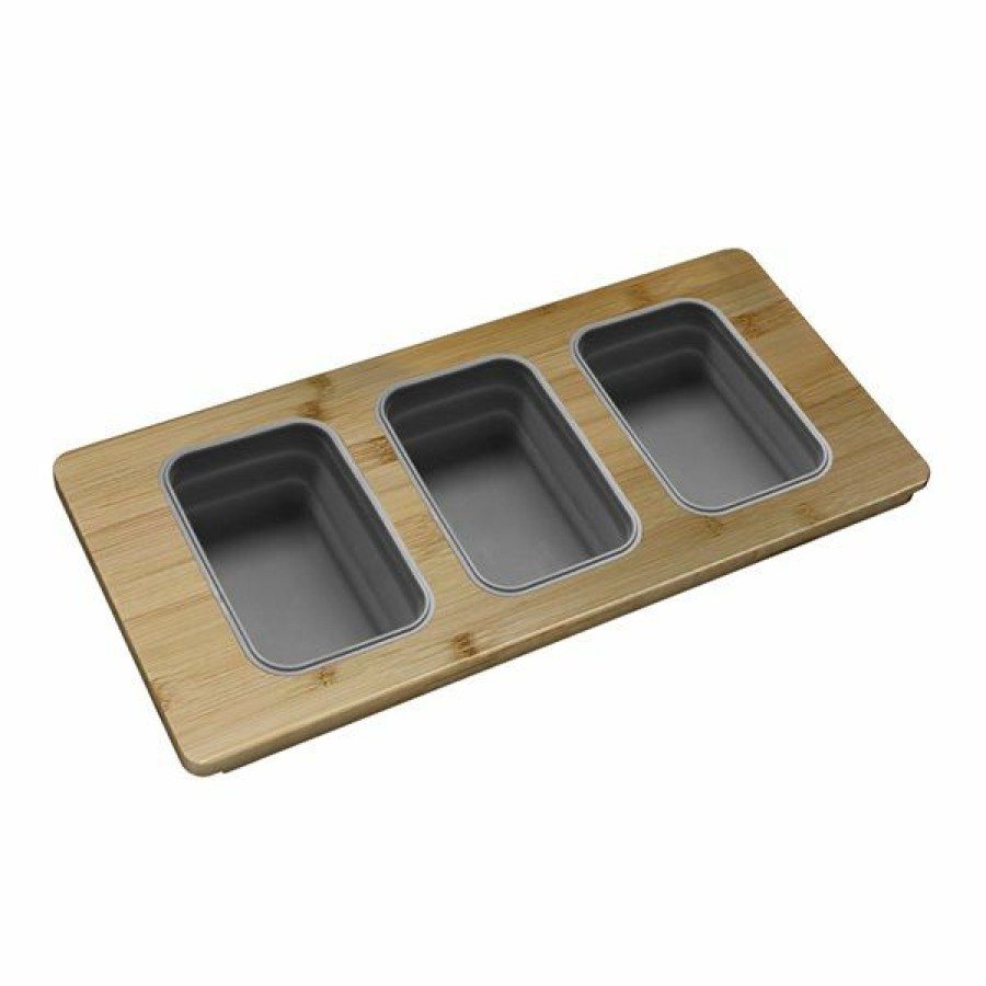 * Top Sell Stylish Bambooworkstation Sink Divided Serving Board With 3 Collapsible Containers 18-In X 8.5-In | Kitchenware