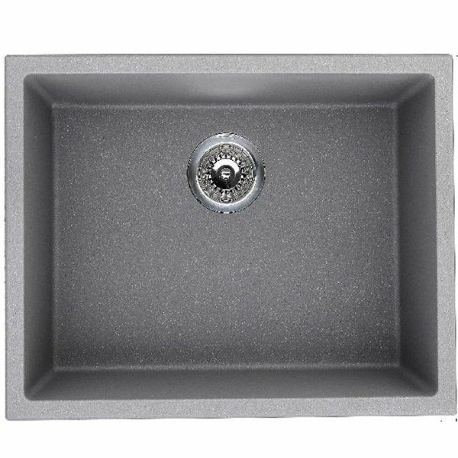 * Excellent American Imaginations 18-In X 23-In Chic Black Granite Composite Single Bowl Drop-In Residential Kitchen Sink | Kitchen Sinks