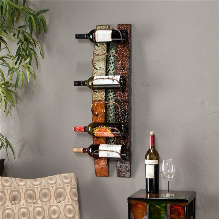 * Southern Enterprises Adriano Multicolour Metal Wall-Mounted Wine Rack Less Expensive | Wine Storage