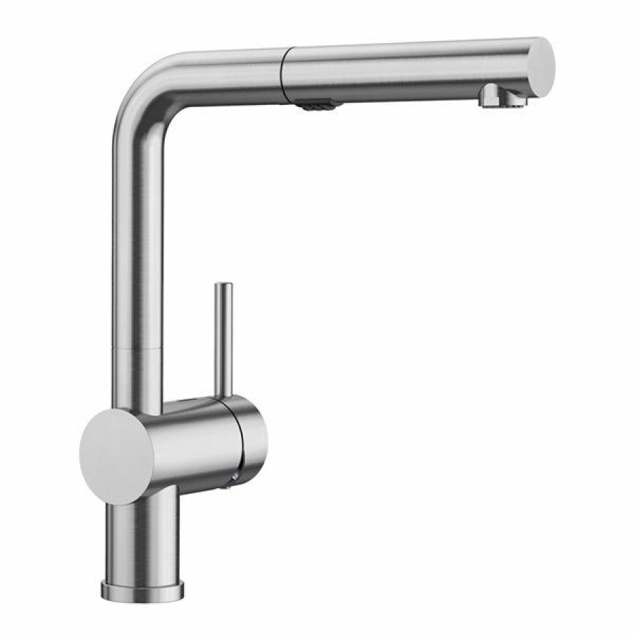 * Blanco Linus Pvd Steel 1-Handle Deck Mount Pull-Out Handle/Lever Residential Kitchen Faucet Exactly Discount | Kitchen Faucets