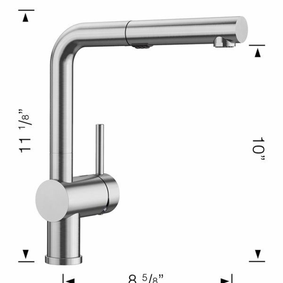 * Blanco Linus Pvd Steel 1-Handle Deck Mount Pull-Out Handle/Lever Residential Kitchen Faucet Exactly Discount | Kitchen Faucets