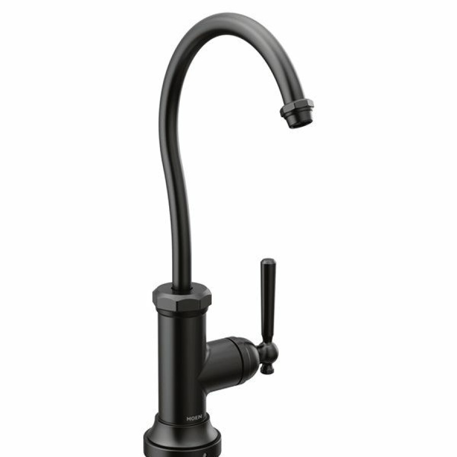 * Moen Sip Matte Black 1-Handle Deck Mount High-Arc Handle/Lever Residential Kitchen Faucet Exclusive | Kitchen Faucets