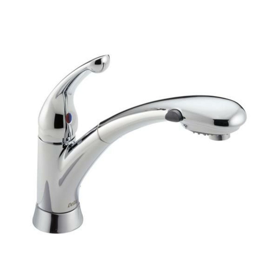 * Attractive Delta Single Handle Pull-Out Kitchen Faucet White | Kitchen Faucets