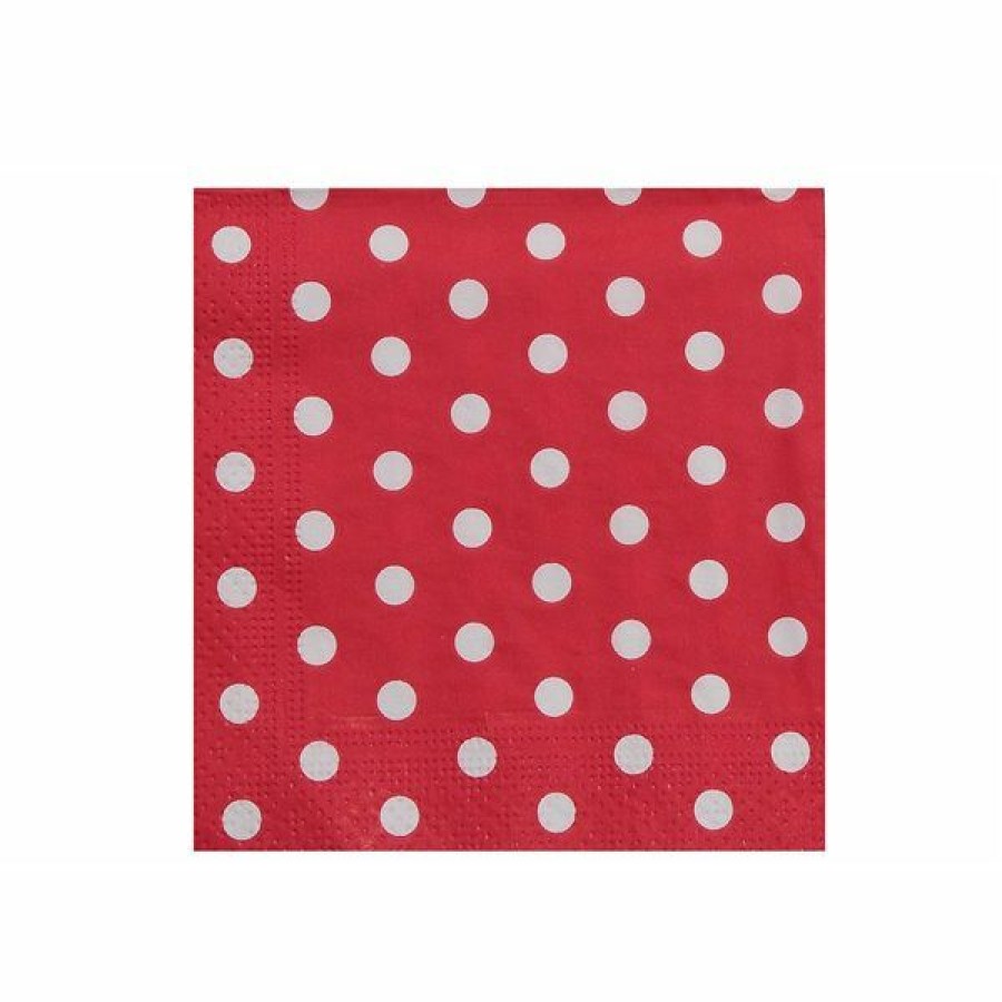 * Ih Casa Decor 20 Pack 3 Ply Cocktail Napkin (Red Polka Dot) Set Of 6 Classical | Kitchenware