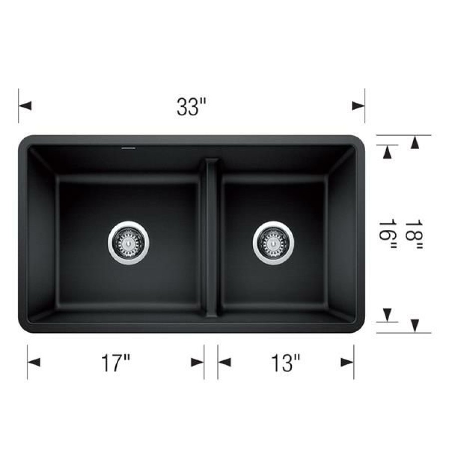 * Cheap Blanco Precis Low Divide Undermount Sink, Ash | Kitchen Sinks