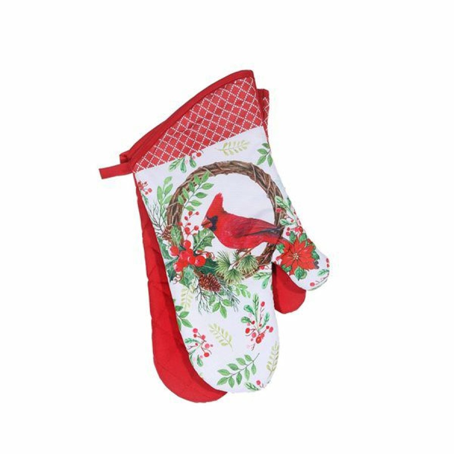 * Gift Selection Ih Casa Decor Single Cardinal Print Oven Mitts Set Of 2 | Kitchenware