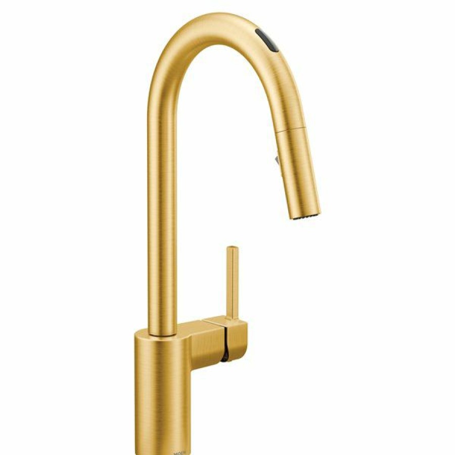 * Moen Align Brushed Gold 1-Handle Deck Mount Pull-Down Handle/Lever Residential Kitchen Faucet Discount | Kitchen Faucets