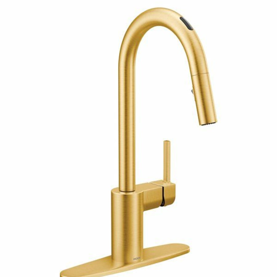 * Moen Align Brushed Gold 1-Handle Deck Mount Pull-Down Handle/Lever Residential Kitchen Faucet Discount | Kitchen Faucets