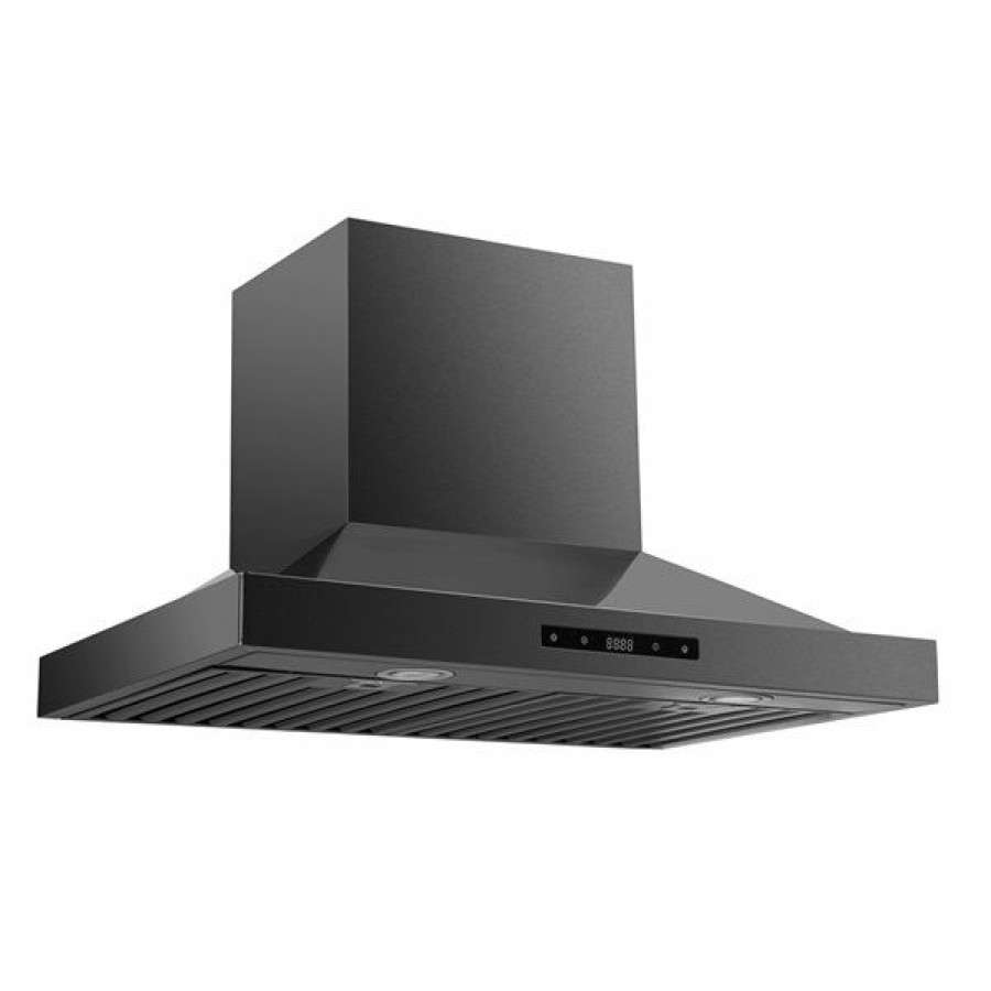 * Maxair Wall-Mounted Ducted Range Hood 30-In Black Stainless Steel Classical | Range Hoods