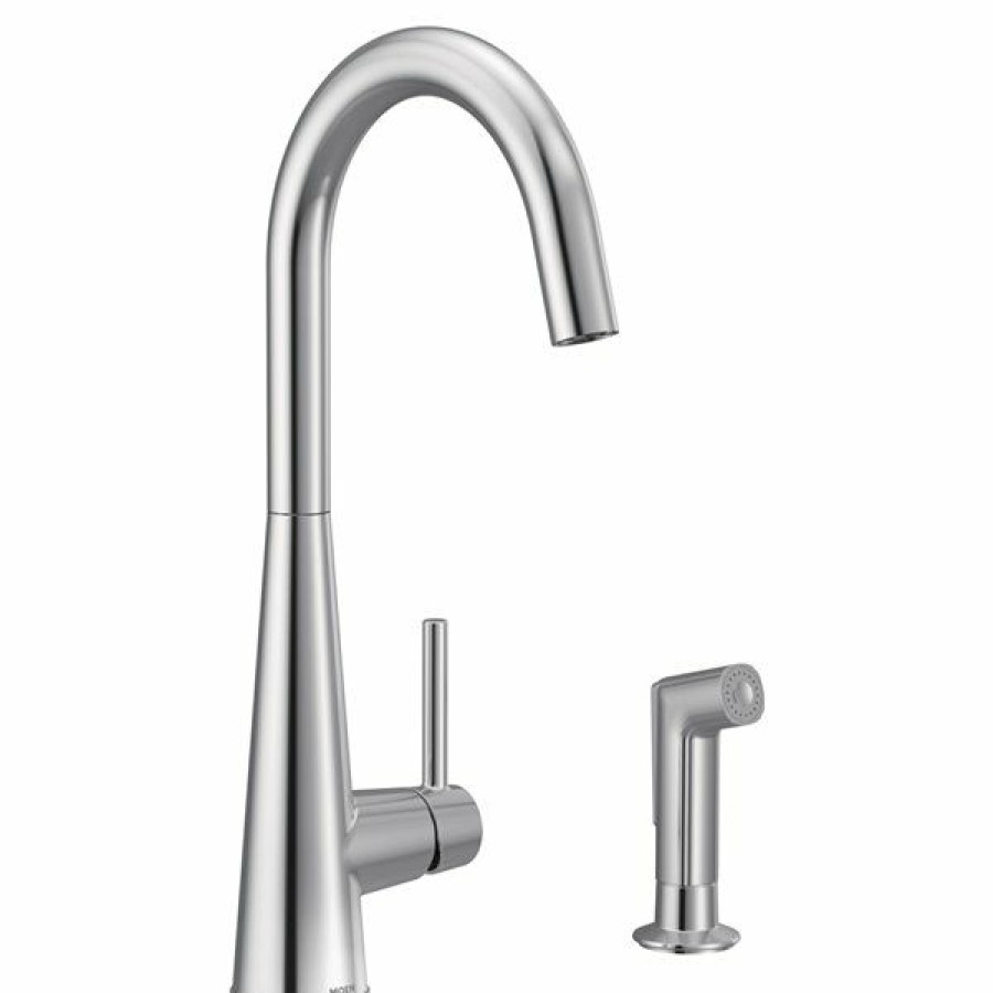 * Moen Sleek 1-Handle Deck Mount High-Arc Handle/Lever Residential Kitchen Faucet In Chrome Hot Selling | Kitchen Faucets