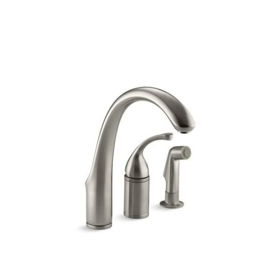 * Exclusive Design Kohler Forte Single-Hole Or 3-Hole Kitchen Sink Faucet Stainless Steel | Kitchen Faucets