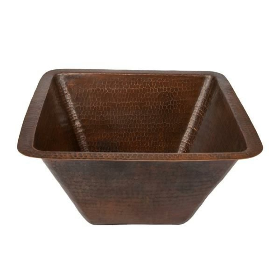 * Premier Copper Products Square Copper Sink With Faucet And Disposal Drain 17-In Sale Online | Kitchen Sinks