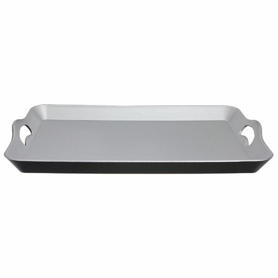 * Ih Casa Decor Rectangular Silver Serving Tray With Handle Cheap | Kitchenware