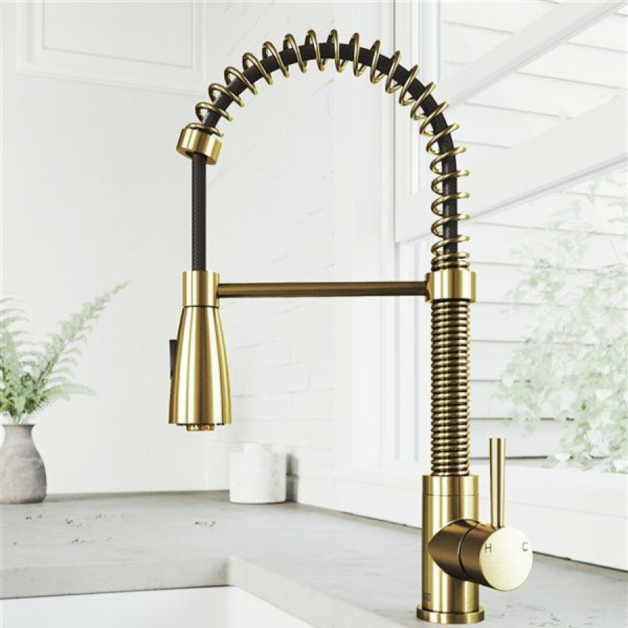 * Vigo Brant Pull-Down Spray Kitchen Faucet (In Matte Brushed Gold) Discount | Kitchen Faucets