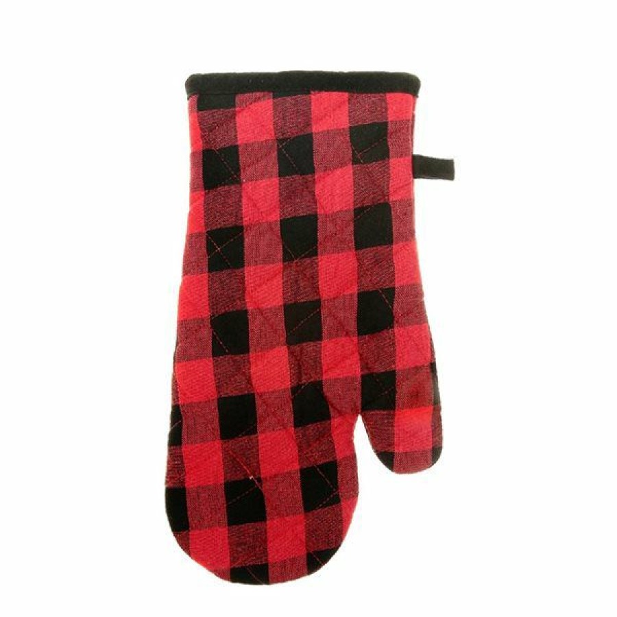 * Reliable Quality Ih Casa Decor Black And Red Cotton Oven Mitts Set Of 2 | Kitchenware