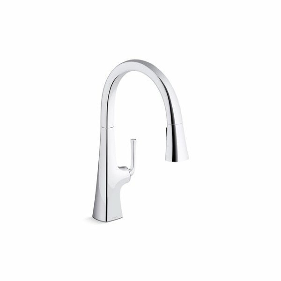 * Kohler Graze Chrome Pull-Down Kitchen Sink Faucet With Three-Function Sprayhead Top Sellers | Kitchen Faucets