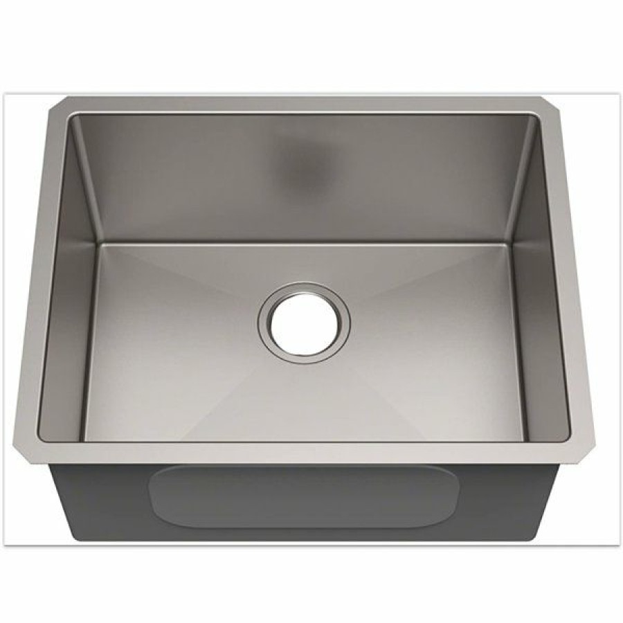 * American Imaginations 20-In X 23-In Trim Brushed Nickel Single Bowl Drop-In Residential Kitchen Sink Online | Kitchen Sinks