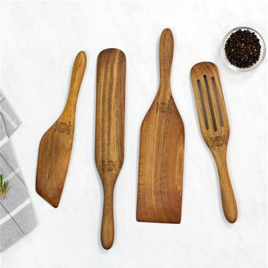 * Reliable Quality Mad Hungry Original 4-Piece Wood Spurtle Set | Kitchenware