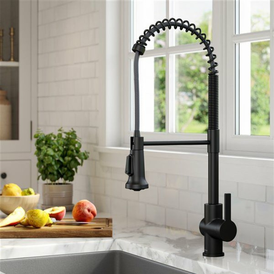 * Kraus Britt Commercial Style Pull-Down Kitchen Faucet Matte Black Hot Selling | Kitchen Faucets