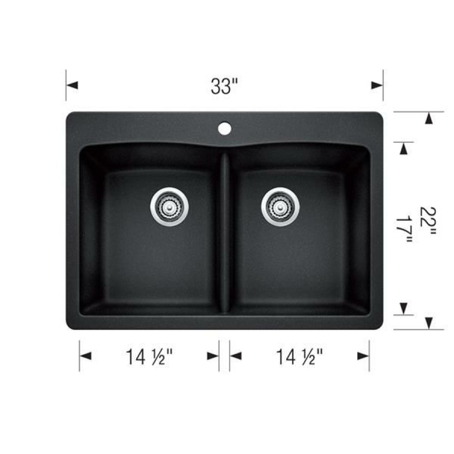 * Exclusive Design Blanco Diamond Drop-In Sink Grey 32.25-In | Kitchen Sinks