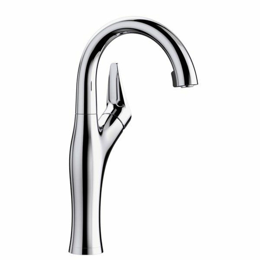 * Blanco Artona Chrome 1-Handle Deck Mount Bar And Prep Handle/Lever Residential Kitchen Faucet Clearance | Kitchen Faucets