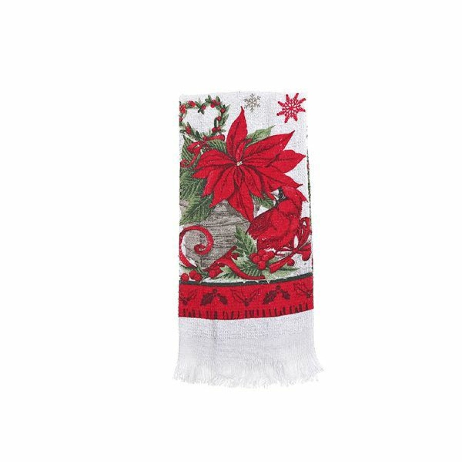 * Ih Casa Decor White/Red Hand Towel Set Of 6 Discount | Kitchenware