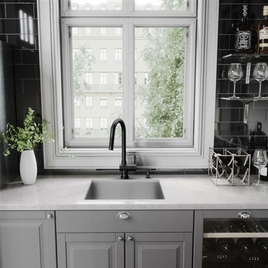 * Vigo Gramercy Pull-Down Kitchen Faucet Matte Black Exactly Discount | Kitchen Faucets