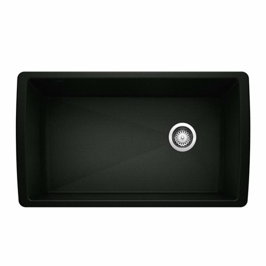 * Blanco Diamond Undermount 33.5-In X 18.5-In Coal Black Single Bowl Kitchen Sink Flash Sale | Kitchen Sinks