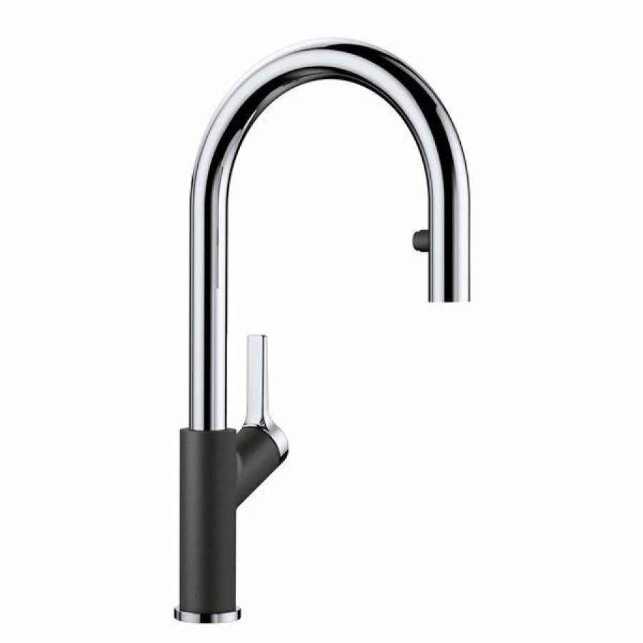 * Blanco Urbena Chrome/Anthracite 1-Handle Deck Mount Pull-Down Handle/Lever Residential Kitchen Faucet Less Expensive | Kitchen Faucets