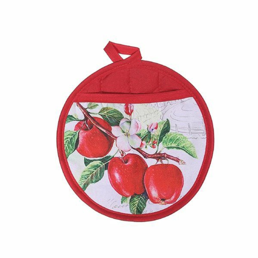 * Ih Casa Decor Red Round Pot Holders With Pocket Set Of 4 Flash Sale | Kitchenware