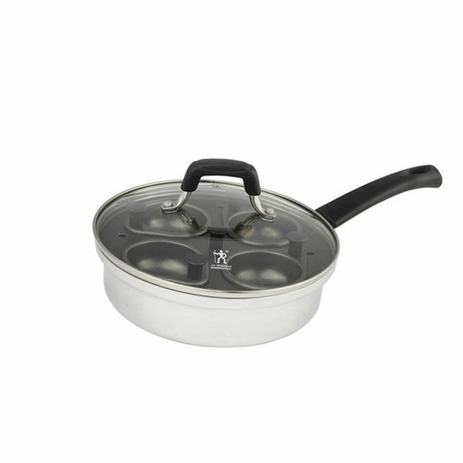 * Henckels Kitchen Elements 8-L Silver Aluminum Non-Stick Saute Pan And Egg Poacher With Lid 6-Piece Flash Sale | Kitchenware