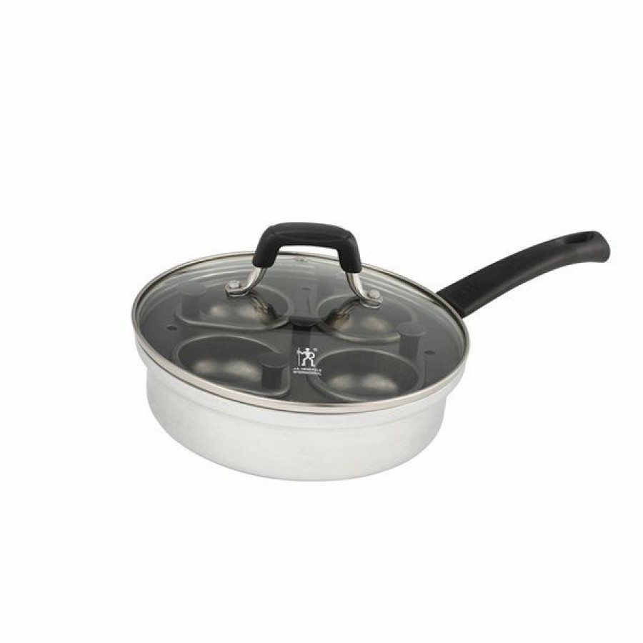 * Henckels Kitchen Elements 8-L Silver Aluminum Non-Stick Saute Pan And Egg Poacher With Lid 6-Piece Flash Sale | Kitchenware