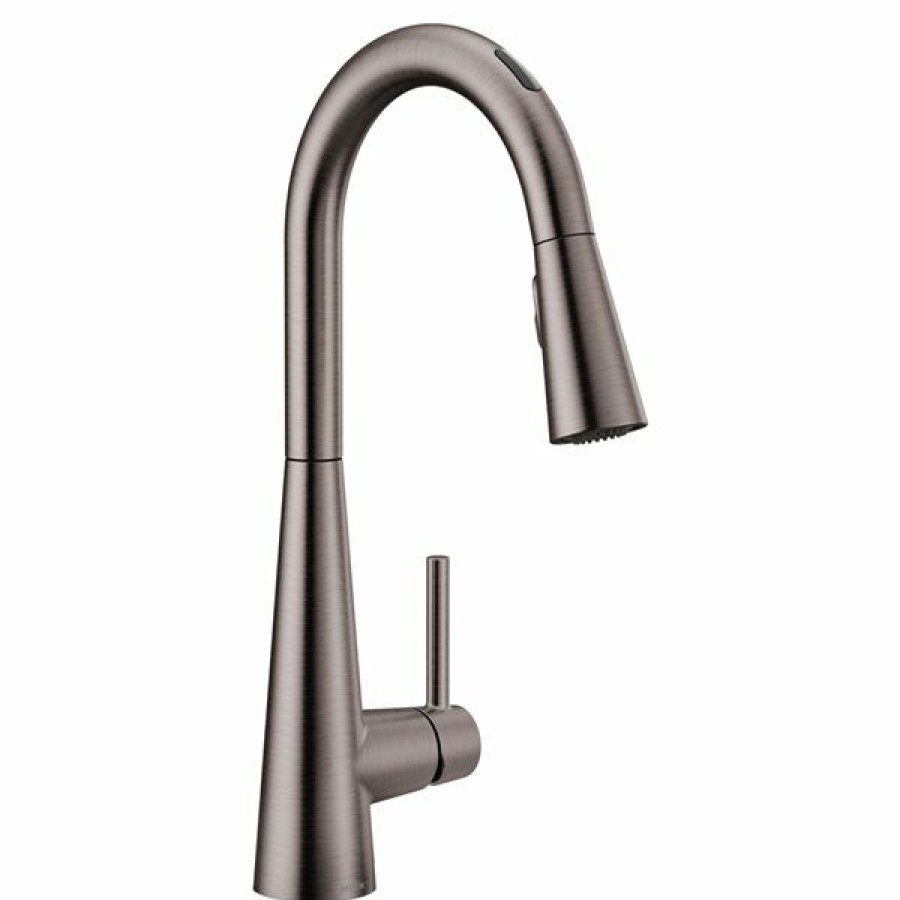 * Moen Sleek 1-Handle Deck Mount Pull-Down Handle/Lever Residential Kitchen Faucet Black/Stainless Steel Limit Offer | Kitchen Faucets