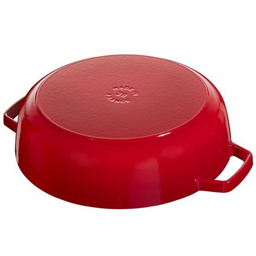 * Staub Braisers 11-In Cherry Cast Iron Saute Pan With Lid Cheap | Kitchenware