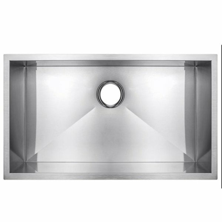 * American Imaginations 18-In X 27-In Elegant Brushed Nickel Single Bowl Drop-In Residential Kitchen Sink Online | Kitchen Sinks