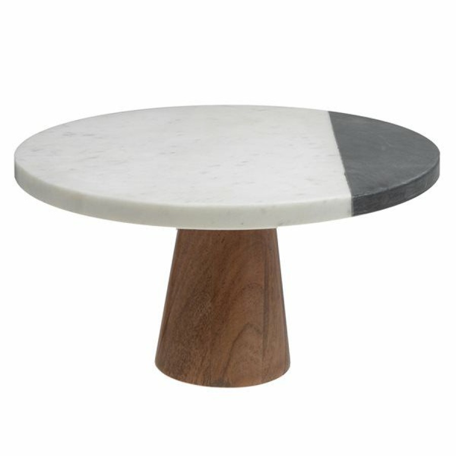 * Ih Casa Decor White And Black Marble Round Cake Stand Cheap | Kitchenware