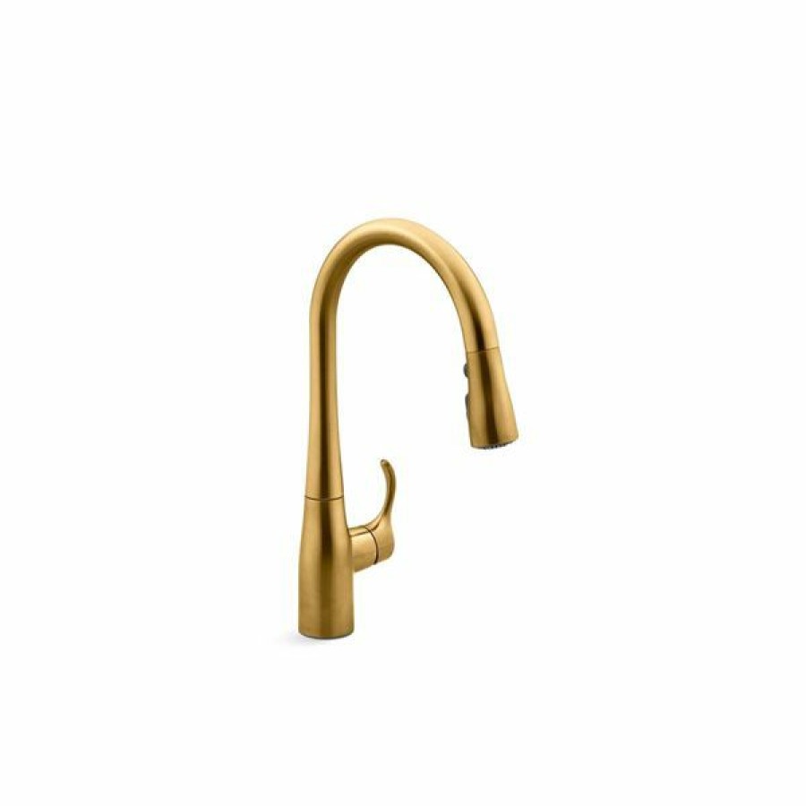 * Kohler Simplice Brass Kitchen Sink Faucet With 15-3/8-In Pull-Down Spout Online Sale | Kitchen Faucets