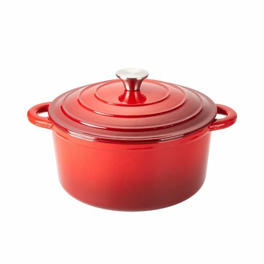 * Hamilton Beach 5.5 Quart Cast Iron Dutch Oven, Red Online | Kitchenware