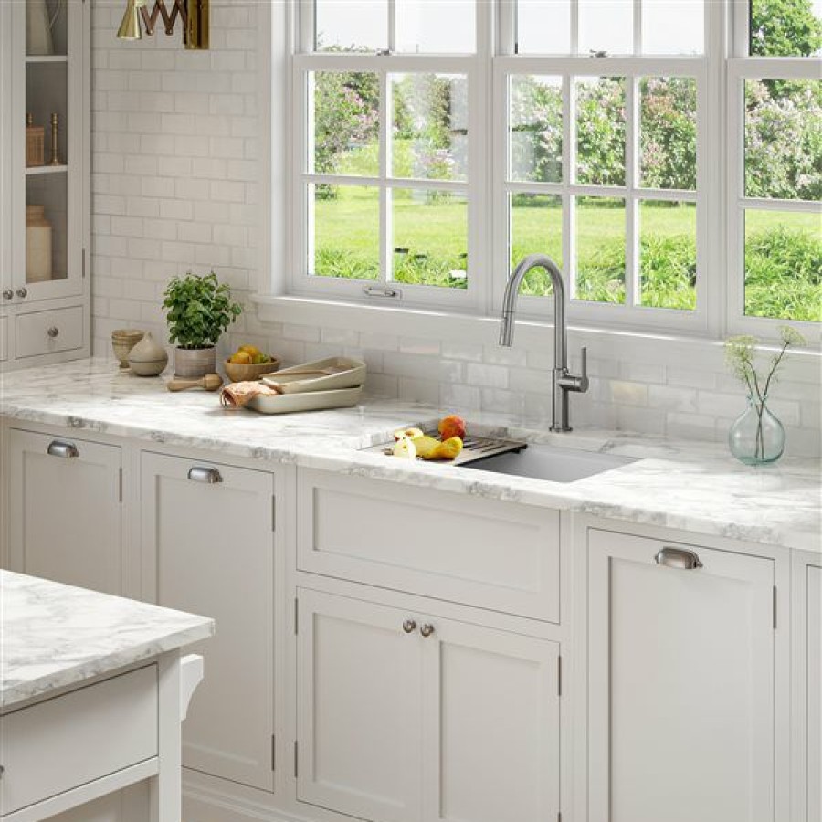 * Kraus Undermount Granite Sink With Accessories 30-In White Online Sale | Kitchen Sinks