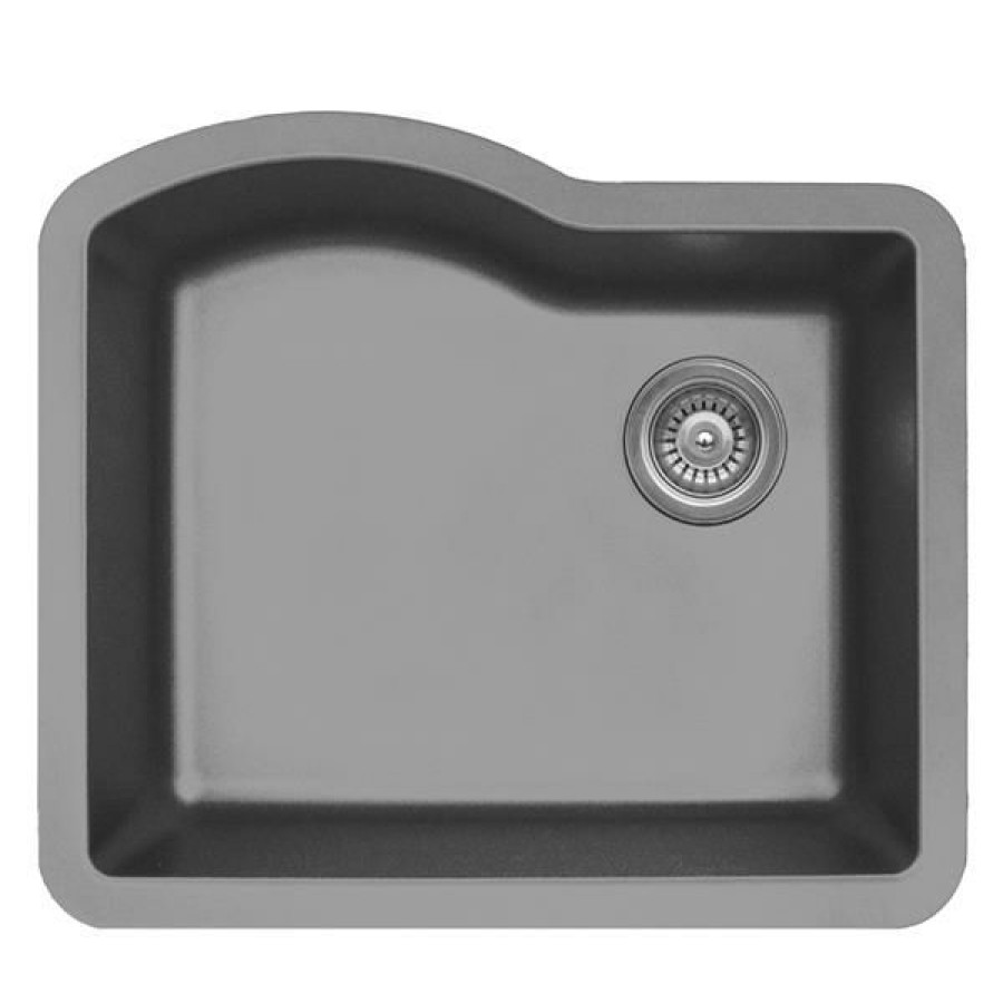 * Best Choice Karran 24-In Gray Quartz Undermount Single Bowl Kitchen Sink | Kitchen Sinks