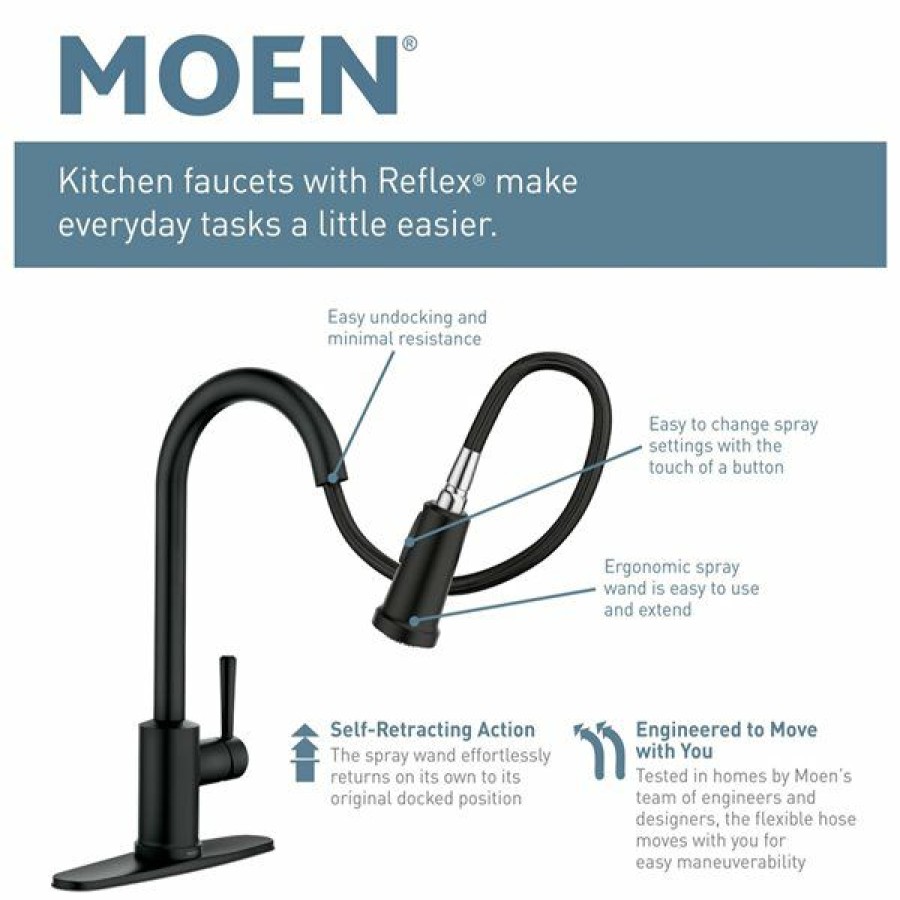 * Moen Arbor Pulldown Kitchen Faucet 1 Handle 1.5 Gpm Chrome Flash Sale | Kitchen Faucets