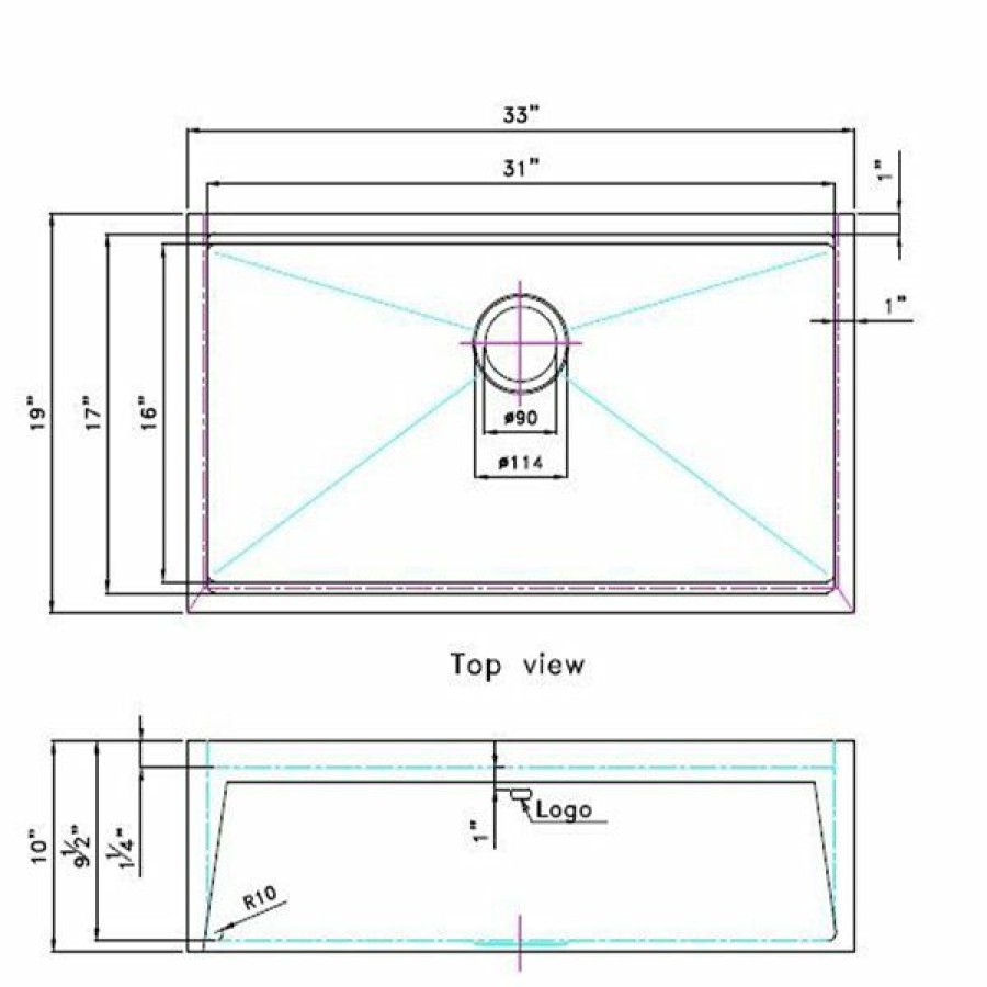 * American Imaginations 19-In X 33-In Sleek Stainless Steel Single Bowl Drop-In Residential Kitchen Sink Online Sale | Kitchen Sinks