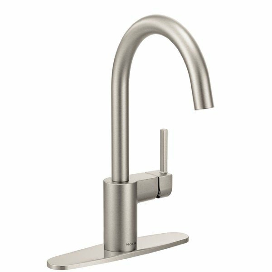 * Moen Align Spot Resist Stainless 1-Handle Deck Mount High-Arc Handle/Lever Residential Kitchen Faucet Cheap | Kitchen Faucets