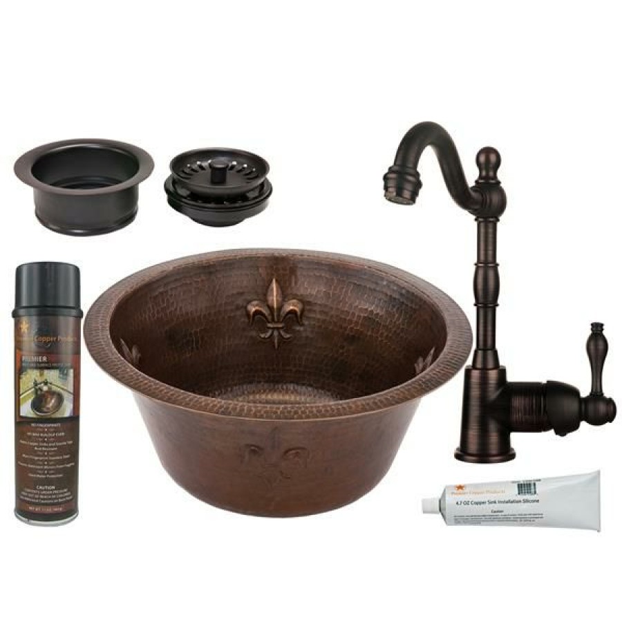 * Premier Copper Products Copper Sink With Faucet And Drain 16-In Hot Selling | Kitchen Sinks