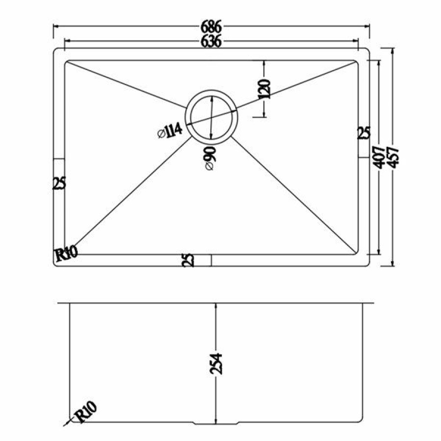 * Shop American Imaginations 18-In X 27-In Stylish Brushed Nickel Single Bowl Drop-In Residential Kitchen Sink | Kitchen Sinks