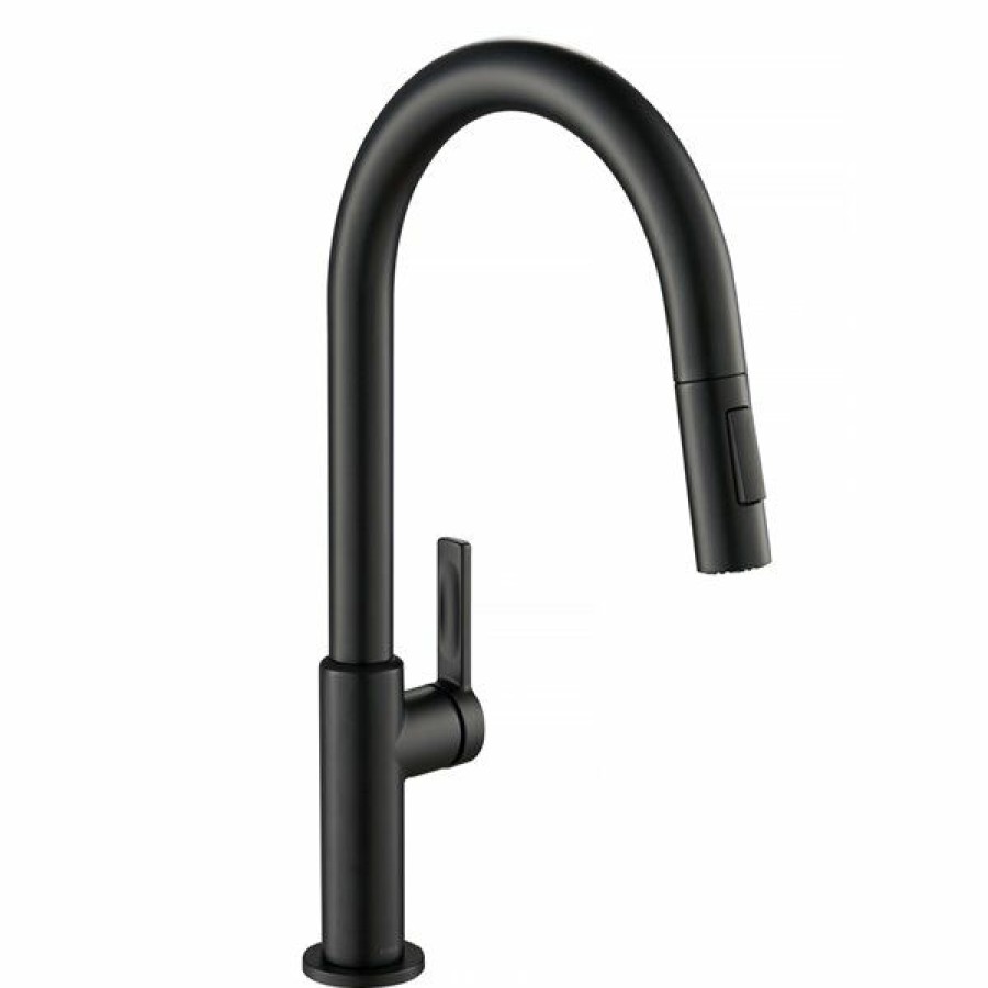 * Kraus Oletto Single Handle Pull-Down Kitchen Faucet Matte Black Exclusive | Kitchen Faucets