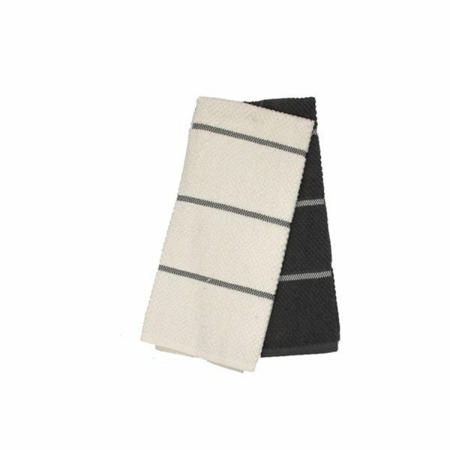 * Ih Casa Decor Black/Cream Kitchen Towel Set Of 2 Online | Kitchenware