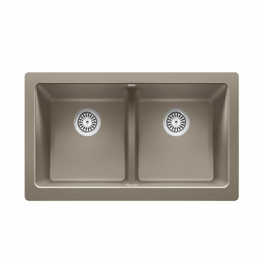 * Blanco Vintera Undermount Apron Front/Farmhouse 33-In X 19-In Truffle Double Equal Bowl Kitchen Sink Hot Selling | Kitchen Sinks